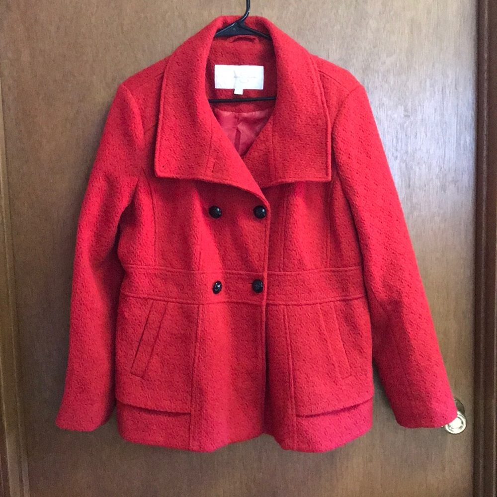 Jessica Simpson Red Peacoat X LARGE
